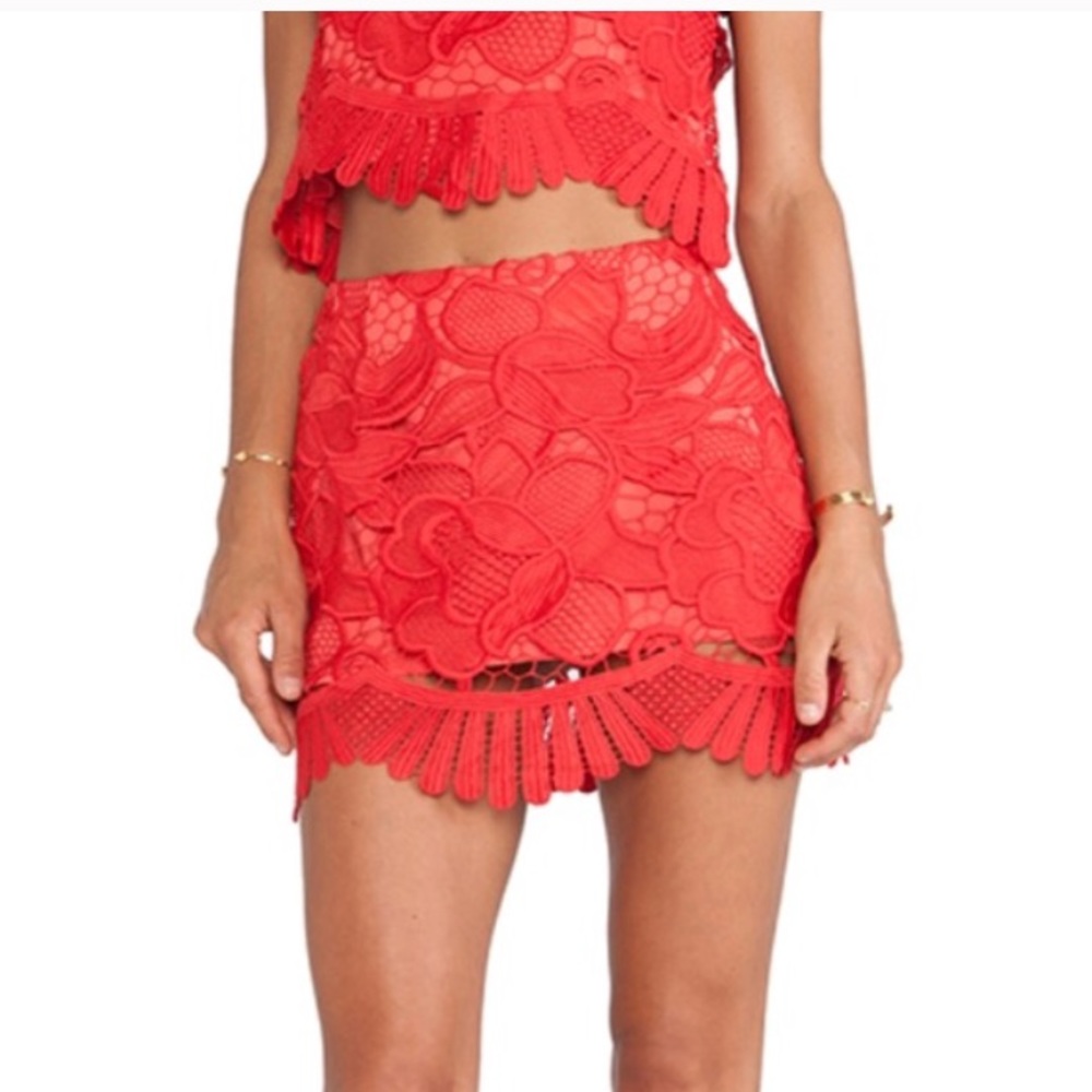 Lovers and friends red lace skirt